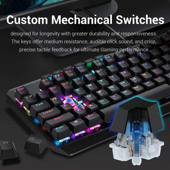 Redragon k555 mechanical gaming keyboard with blue switches macro recording,