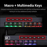 Redragon k555 mechanical gaming keyboard with blue switches macro recording,