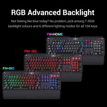Redragon k555 mechanical gaming keyboard with blue switches macro recording,