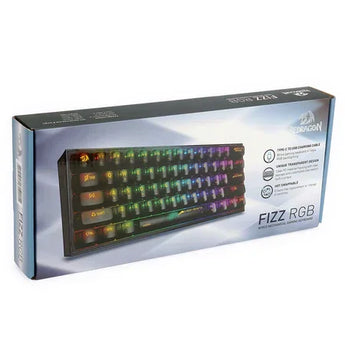Redragon k617ctb-rgb 60% wired rgb gaming keyboard keyboards