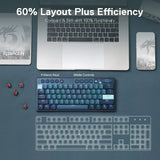 Redragon k632 blue pro 60% 3-mode connection rgb mechanical ultra-thin low