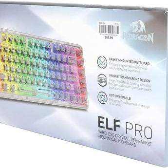 Redragon k649 pro 78% wireless gasket rgb gaming keyboard 3-modes 82 keys
