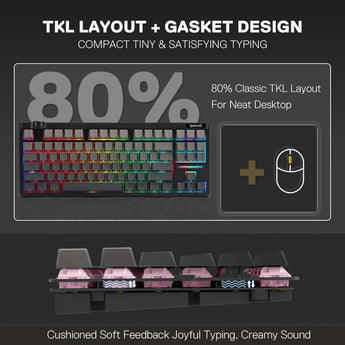Redragon k729 he rapid trigger gaming keyboard 87 keys 8k wired mechanical