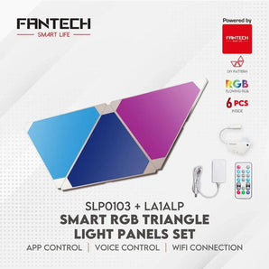 Fantech smart rgb triangle light panels set slp0103 + la1alp 6 pcs