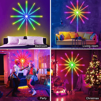 Firework led strip lights music sound sync bluetooth with remote control