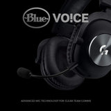Logitech pro x gaming headset with blue vo!ce mic headsets