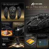 Attack shark r5ultra 8k carbon fiber wireless gaming mouse with 42000 dpi
