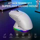 Attack shark x11 lightweight wireless gaming mouse with rgb charging