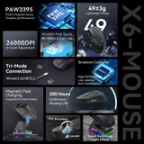 Attack shark x6 lightweight wireless gaming mouse with rgb backlight charging