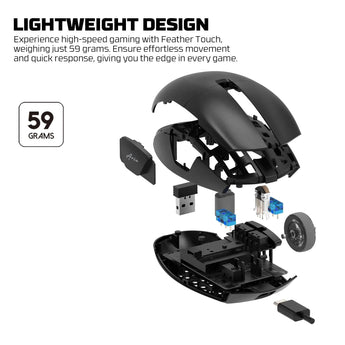 Fantech aria xd7v2 wireless gaming mouse 53g ultra-lightweight huano switches,