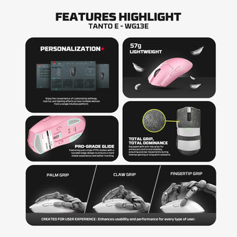 Fantech tantoe wg13e wireless mouse three-mode switching and magnetic