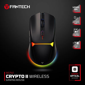 Fantech wg7v2 crypto ii wireless gaming mouse black mice & trackballs