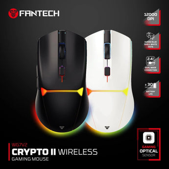 Fantech wg7v2 crypto ii wireless gaming mouse white mice & trackballs
