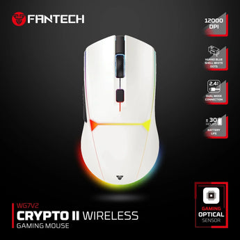 Fantech wg7v2 crypto ii wireless gaming mouse white mice & trackballs
