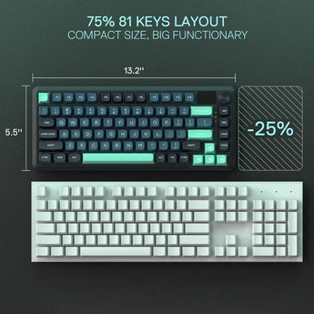 Redragon k724 pro wireless gasket gaming keyboard w/hype screen & knob 81-key