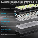 Redragon k724 pro wireless gasket gaming keyboard w/hype screen & knob 81-key