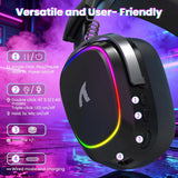 Attack shark g800 wireless rgb gaming headset:7.1 surround sound-50mm