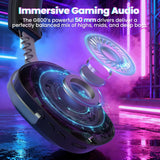 Attack shark g800 wireless rgb gaming headset:7.1 surround sound-50mm