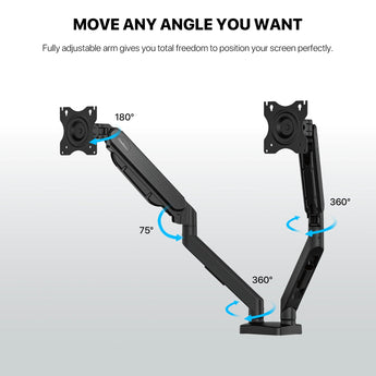 Fantech workstation mbd1 dual-arm monitor mount 90 degree for 13’’ to 32’’