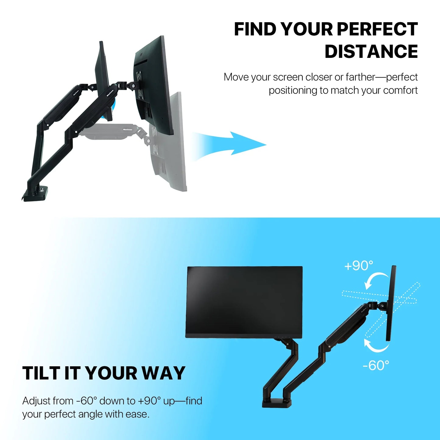 Fantech workstation mbd1 dual-arm monitor mount 90 degree for 13’’ to 32’’