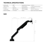Fantech workstation mbs1 single-arm monitor mount 90 degree for 13’’ to 32’’