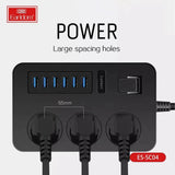 Earldom sc04 eu-socket 3000w 6usb ports 3 power socket 3.1a 200cm