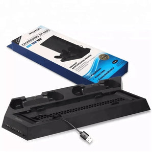 Dobe tp4-023b for ps4 slim console vertical stand with cooling fan