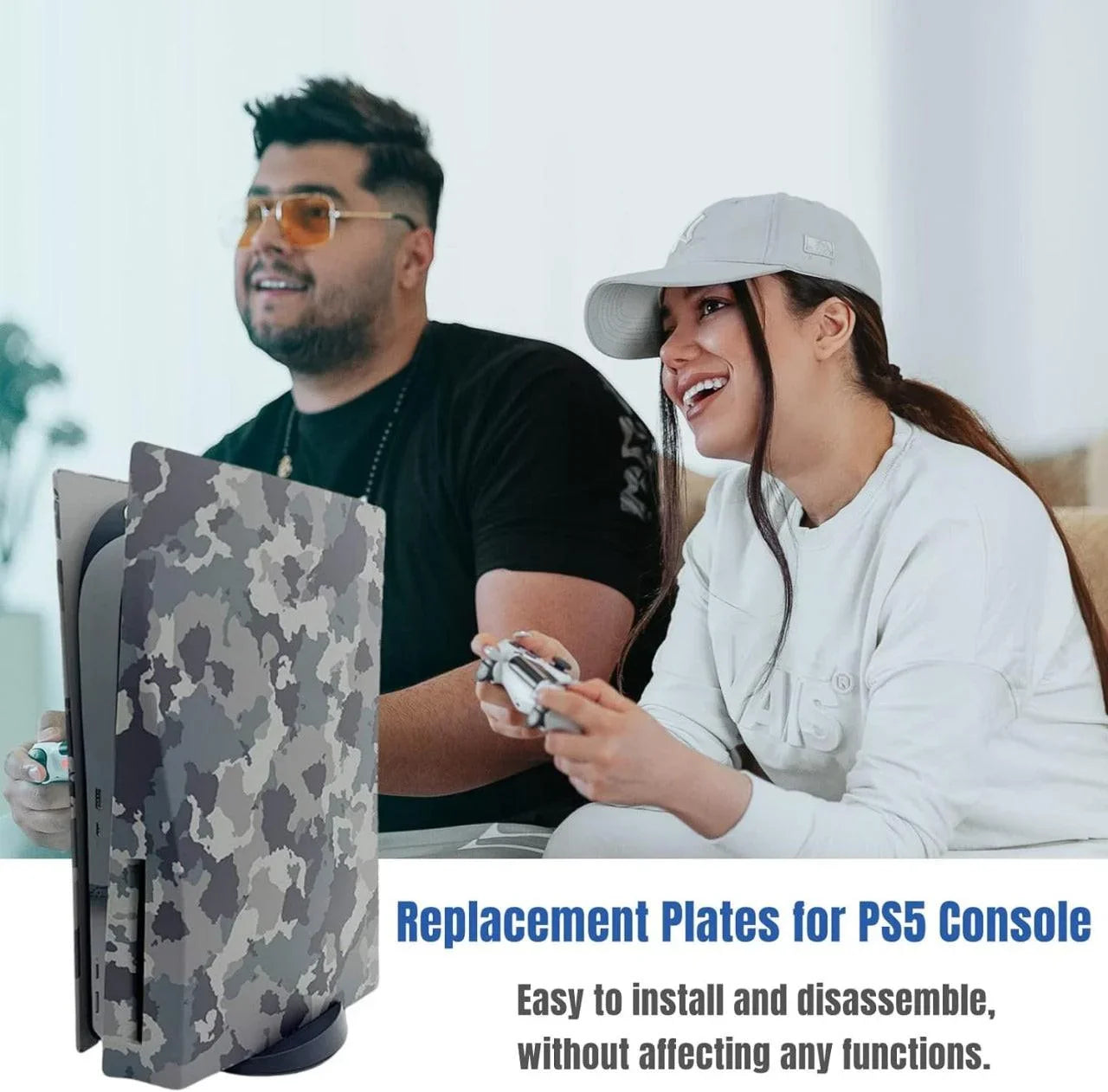 Camouflage face plates cover shell panels for ps5 disc edition console