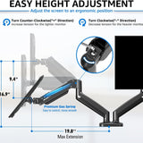 Redragon GMK915 Dual Monitor Mount Stand Gas Spring Adjustable Arms with VESA