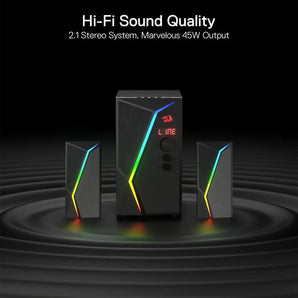 Redragon gs520 pro computer gaming speakers with subwoofer 2.1 channel rgb
