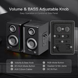 Redragon GS812 Wireless RGB Wooden Desktop Speakers 2.0 Channel Bookshelf