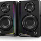 Redragon GS812 Wireless RGB Wooden Desktop Speakers 2.0 Channel Bookshelf