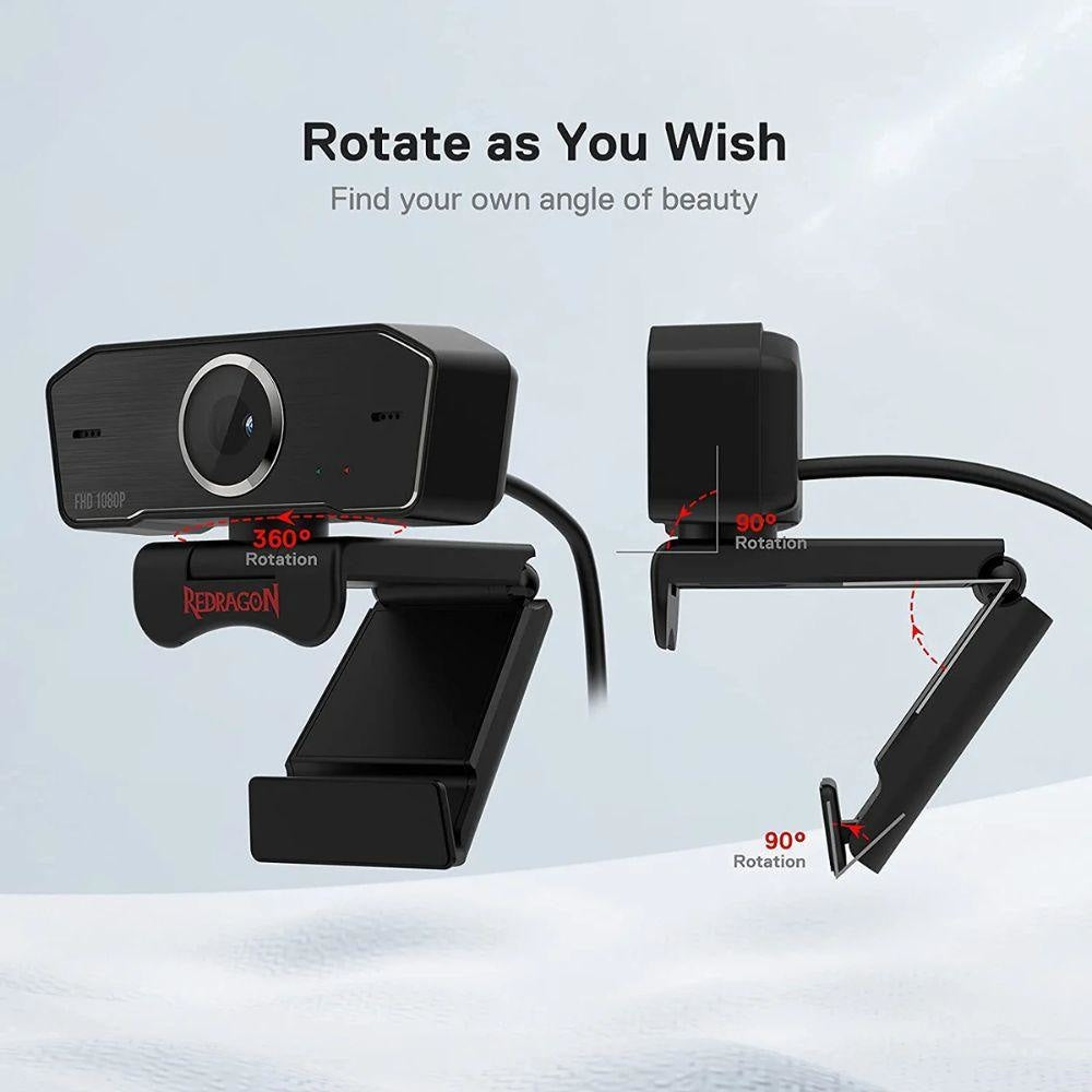 Redragon GW800 Hitman 1080P Webcam with Built in Dual Microphone Streaming