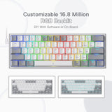 Redragon K617 Fizz 60% Wired RGB Gaming Keyboard 61 Keys Hot Swap Compact