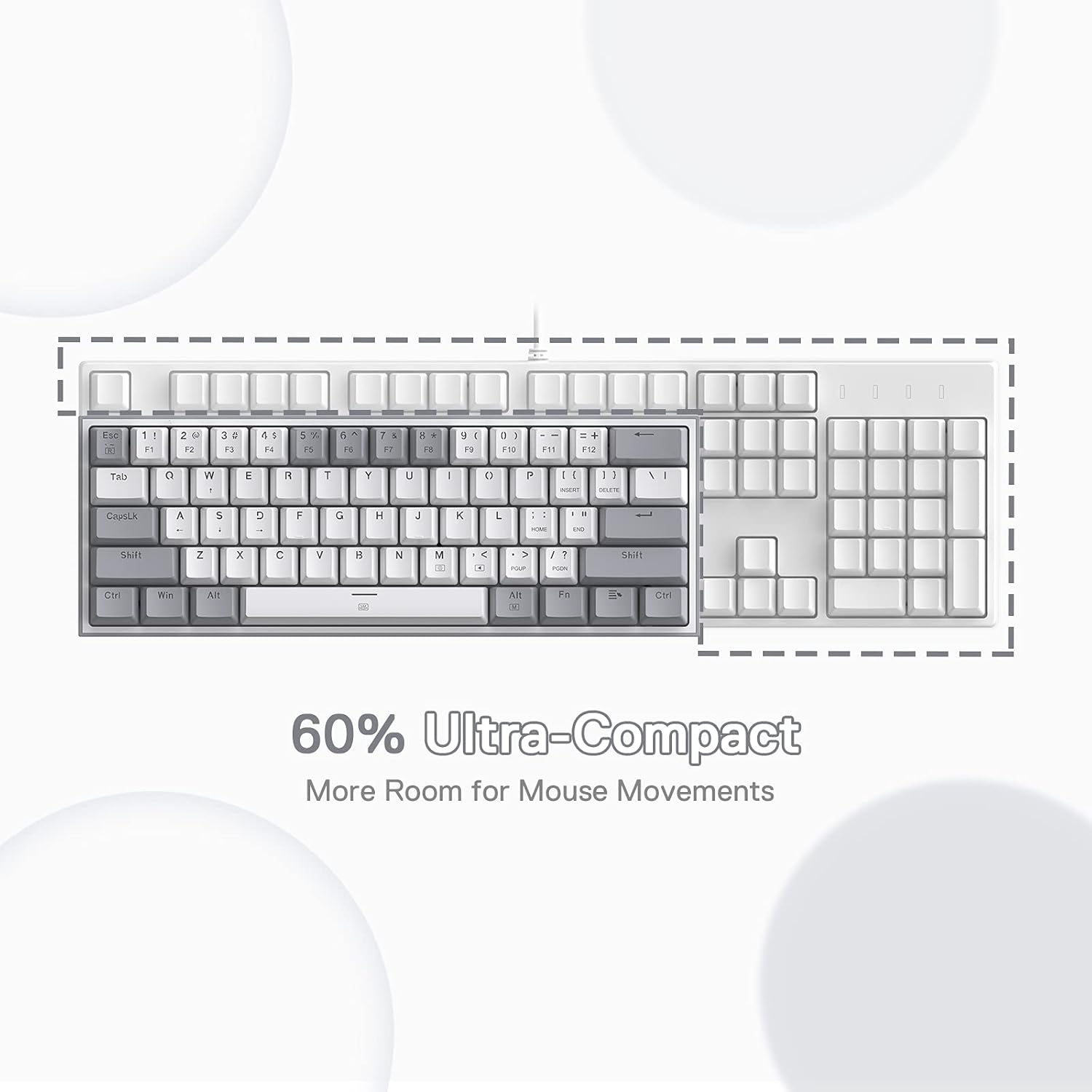 Redragon K617 Fizz 60% Wired RGB Gaming Keyboard 61 Keys Hot Swap Compact