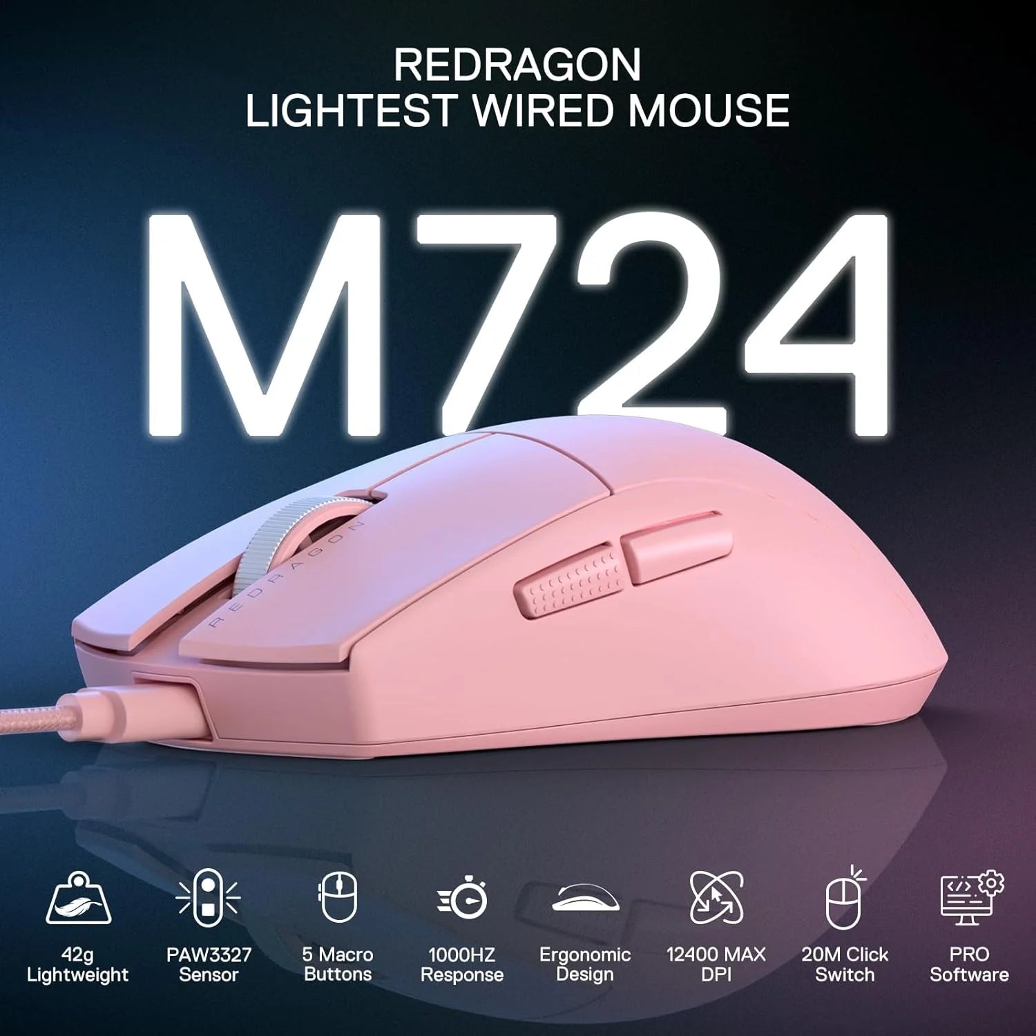 Redragon m724 wired gaming mouse