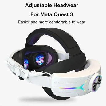 Rgb adjustable vr head strap for meta quest 3 reduce face pressure head strap