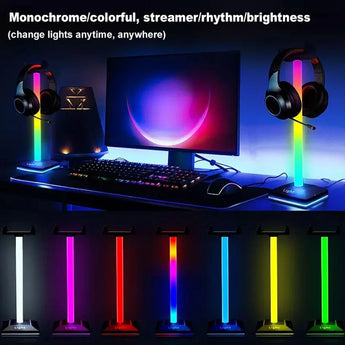 Rgbic headphone stand light display stand detachable ambient light