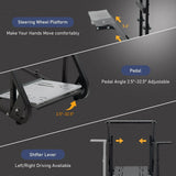Dardoo racing simulator cockpit with monitor stand - tv mount&black seat fit