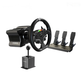 Moza r5 wheel and pedals kit racing simulator 5.5nm direct drive