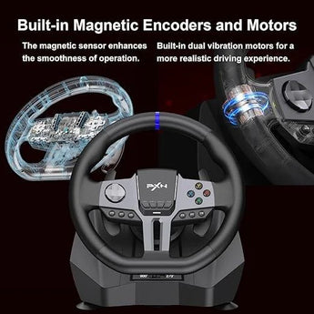 Pxn-v9 gen2 steering wheel gaming steering wheel xbox pc 270/900° car game