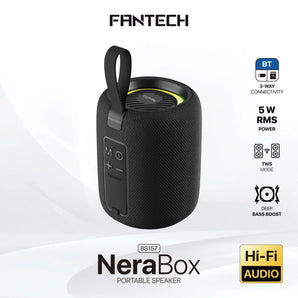 Fantech(bs157)-nerabox 5w rms portable speaker - black speakers