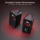Redragon gs500 stentor pc gaming speaker 2.0 channel stereo desktop computer