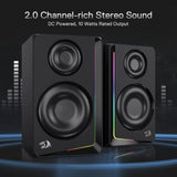 Redragon gs812 wireless rgb wooden desktop speakers 2.0 channel bookshelf