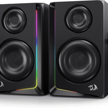 Redragon gs812 wireless rgb wooden desktop speakers 2.0 channel bookshelf