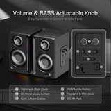 Redragon gs812 wireless rgb wooden desktop speakers 2.0 channel bookshelf