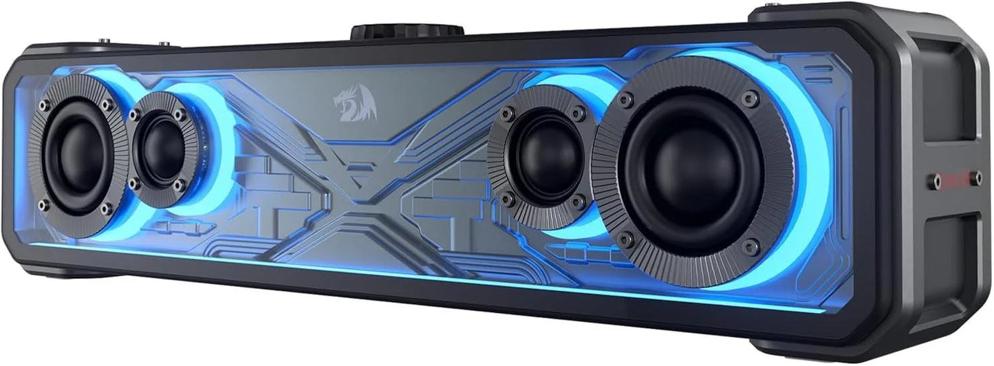 Redragon gs817 rgb desktop soundbar 2.0 channel stereo speakers for desktop