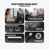 Fantech luminous c50 quad high-definition webcam 2k quad-hd support 60 fps & 3d