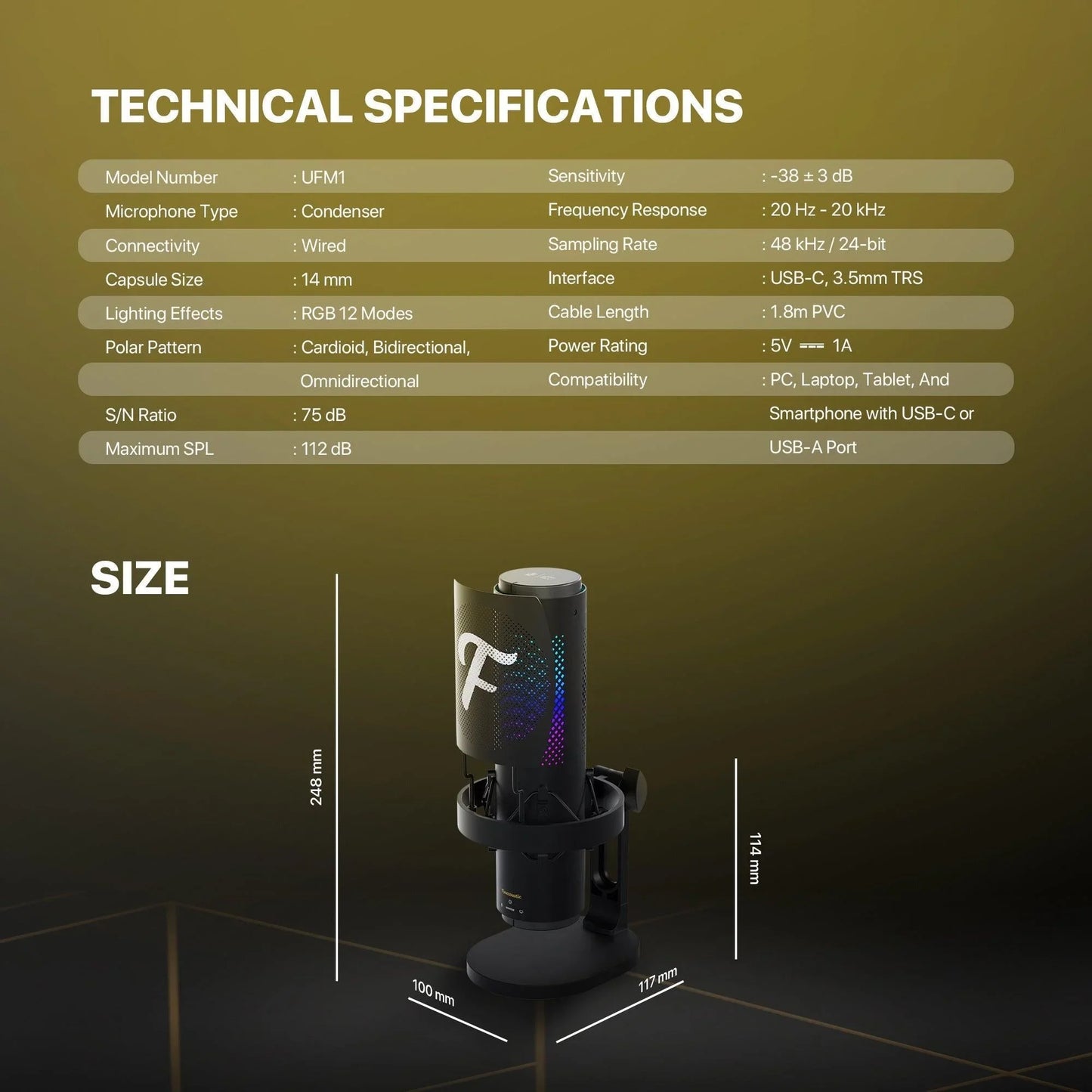 Fantech ufm1 finecoustic sonara condenser microphone