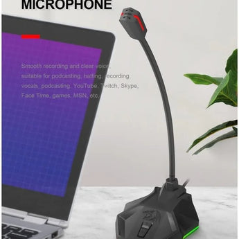 Redragon gm99 stix usb rgb gaming stream desktop microphone to to streaming